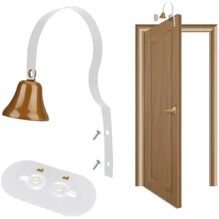 KOXXUD Ladenbesitzer Glocke, Retro Wandmontierte Metall Warnung Türglocke mit 1 Starke Schraubenaufkleber, Ladenglocke Türklingel für Heimtextilien Geschäfte Restaurants Bars Hotels (Weiß)