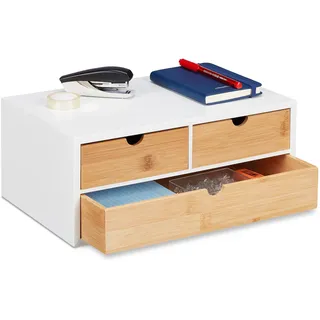Relaxdays Schreibtisch Organizer 3 Schubladen Weiß