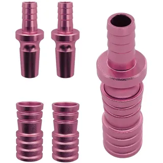 Shisha King® Schlauchadapter Schlauchanschluss Erweiterung Set inkl. Kugel Universal Alu mit Schliff | Wasserpfeife Hookah Zubehör Schlauch Adapter Anschluss Ventil (2er Packung, lila)