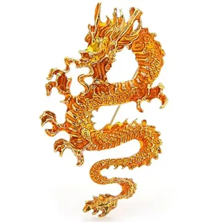 Vepoty Drachen Anstecknadel Vivid Animal Anime Pin Mode Zodiac Abzeichen Metall Brosche für Kleidung Dekoration