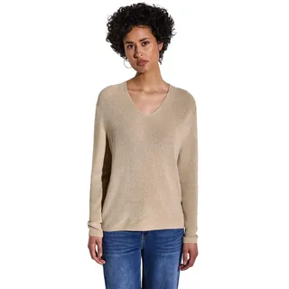 STREET ONE Damen A303220 Glitzernder Pullover, Cotton beige, 36