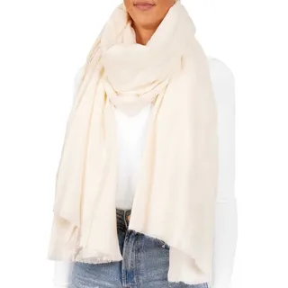 Brubaker Cashmirillo Schal - Übergroßer Winterschal für Damen und Herren - 100 x 200 cm - Warm und Kuschelig - Deckenschal für Herbst/Winter - Herbstschal für weiches Kaschmir-Gefühl - Weiß - 100 x 200 cm
