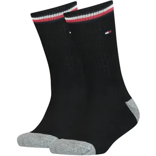 Tommy Hilfiger Kinder Socken im Pack - ICONIC SPORTS, Vorteilspack, Frottee-Sohle, 27-42 Schwarz 31-34