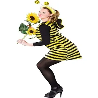 Festartikel Müller Kostüm flotte Biene mit Kleid und Fühler in der Größe 40/42, 119.412.41 Schwarz/Gelb