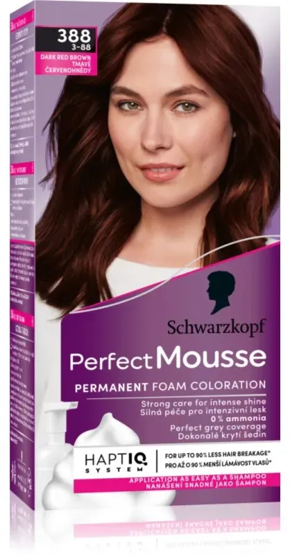 Schwarzkopf Perfect Mousse Permanent-Haarfarbe Farbton 388 Dark red brown 1 St.