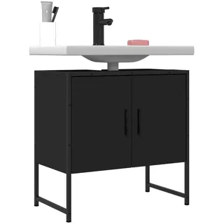 vidaXL Waschbeckenunterschrank Schwarz 60x33x60 cm Holzwerkstoff