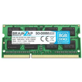 BRAINZAP 8GB DDR3 RAM SO-DIMM PC3L-12800S 2Rx8 1600 MHz 1.35V CL11 Notebook Laptop Arbeitsspeicher
