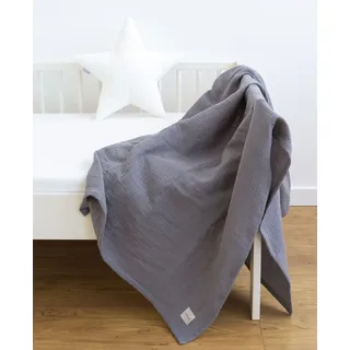 LOOLAY Musselin Bettüberwurf 150 x 200 cm Grau