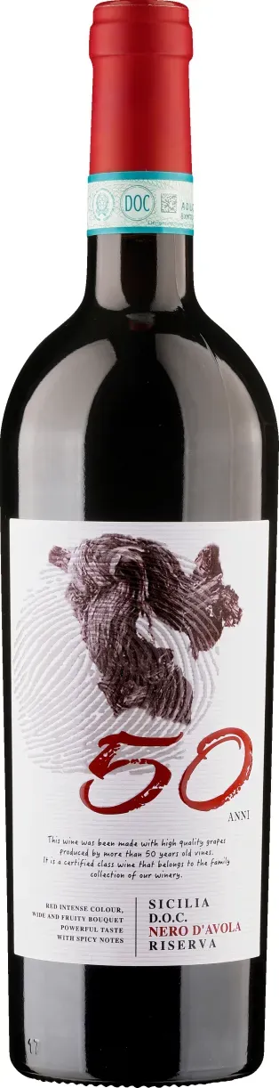 50 Anni Riserva Sicilia Nero d'Avola Riserva DOP, Bio Rotwein, Biowein