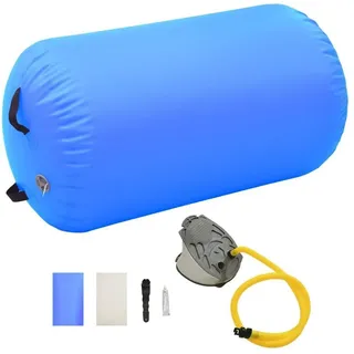 vidaXL Aufblasbare Gymnastik-Rolle mit Pumpe 100x60 cm PVC Blau