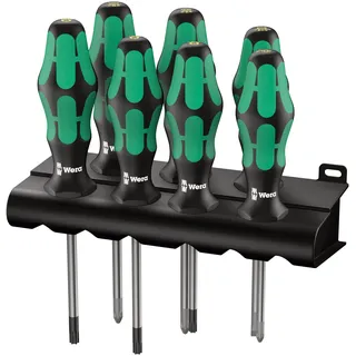 WERA 335/350/367/7 Rack Schraubendrehersatz Kraftform Plus Lasertip + Rack, 7-teilig