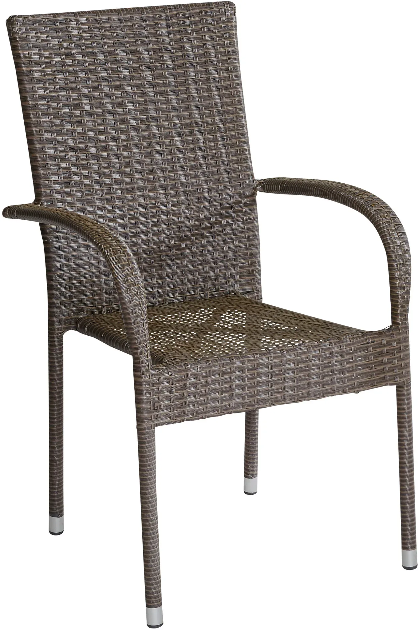 LC Garden »Lübeck« Gartenstuhl Polyrattan Braun Stapelstuhl Gartensessel stapelbar