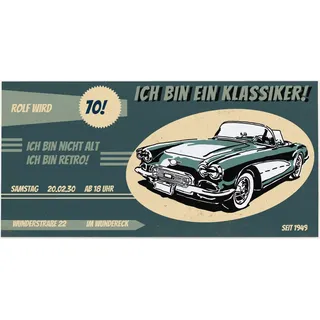 70. Geburtstag Einladungen Grün online gestalten und bestellen - Klassiker 70 | Wunderkarten.de