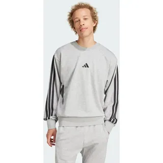 Adidas Essentials 3-Streifen French Terry Sweatshirt Medium Grey Heather / Black S
