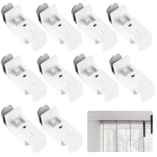 10 Stück Klemmträger für Plissee-Befestigung - Halterung, Ersatzteile ohne Bohren, Doppelrollo-Klemm-Set für gespanntes Zubehör