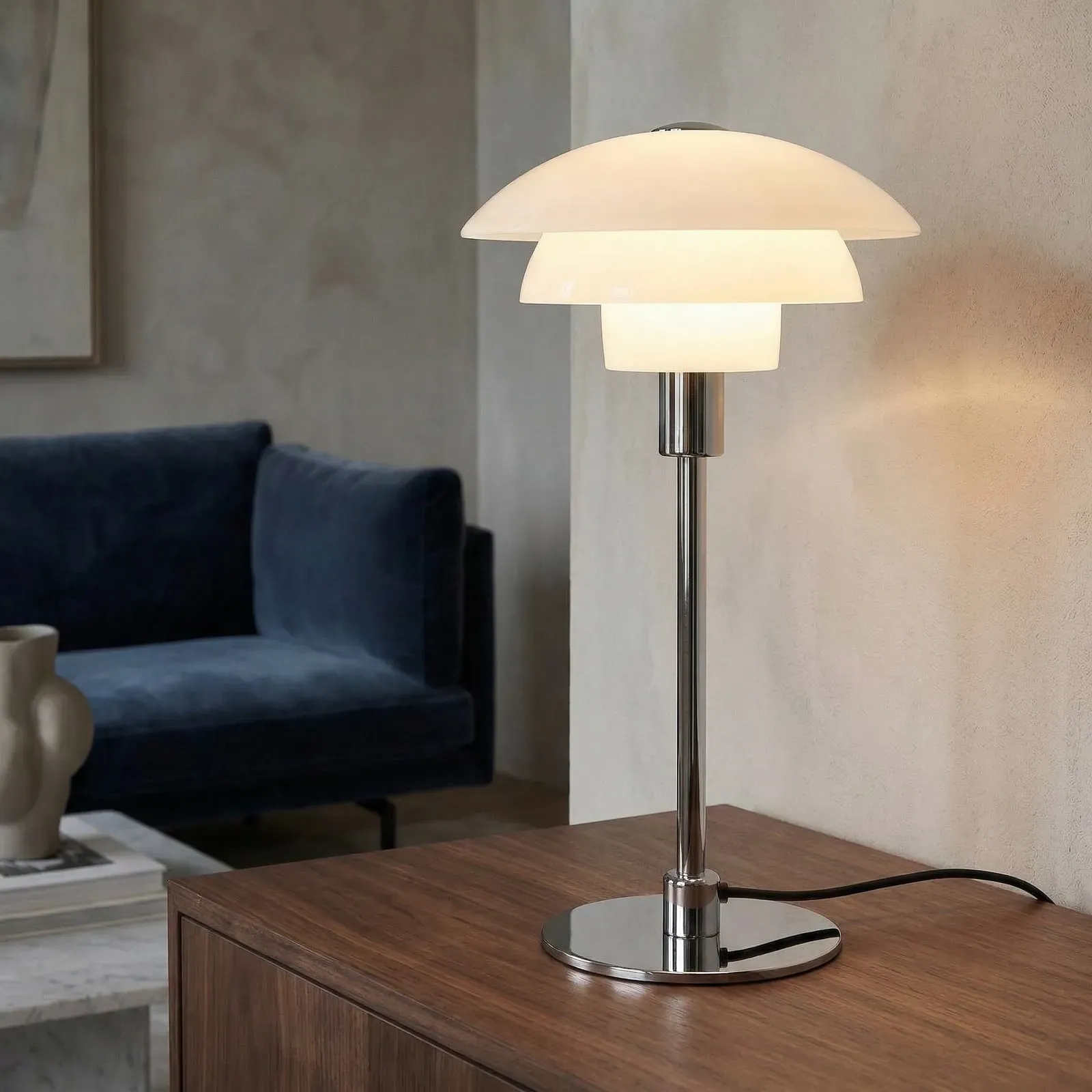 Tischleuchte Dyberg Larsen, Morph, Weiß, für Wohnzimmer, Glas, Design - 35