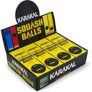 12 Squashbälle Karakal Double Point Gelb SCHWARZ No Size