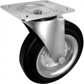 Metal-Gummi-Räder Ersatzrad Gummi 150mm / 130kg In kippbaren Gehäusen Vollgummireifen Stahl-Felgen Transportrollen (72)