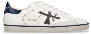 Premiata für Herren. STEVEN Steven Weiß Leder Turnschuhe (44), Wohnung, Schnürsenkel, Lässig