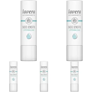 Lavera Naturkosmetik Basis Sensitiv Lippenbalsam, 4.5 g (Packung mit 5)