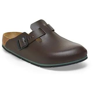 Birkenstock Damen Herren Boston Pro Hausschuhe Leder Pantoletten - Anatomischer Clog Zertifiziert EN ISO 20347:2043, Berufsschuhe für Medizin & Gastronomie braun 42 EU