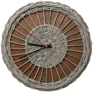 holz4home® Rattan-Wanduhr "Weave"