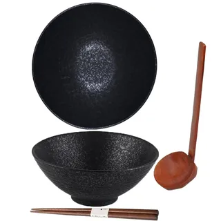 Ramen Schüssel,Japanische Schüssel Keramik,Ramen Schüssel Set,Ramen Bowl mit Löffel Essstäbchen,Japanische Suppenschüssel,Vintage Ramenschale,Japanisches Geschirr