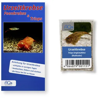 AQ4Aquaristik Triops longicaudatus (Multicolor) - Triops Eier ca. 100 Stück in Sand - mit Anleitung