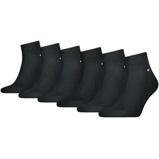 Tommy Hilfiger Kurzsocken »TH MEN QUARTER 6P ECOM«, (6 Paar, 6 Paar), mit Logostickerei TOMMY HILFIGER 6x schwarz 39-42