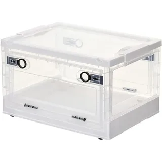 U. Uberlux U.Uberlux Aufbewahrungsbox auf Rollen mit Deckel transparent, 2 Seiten Öffnung, faltbare Box, Faltbox, Ordnungsboxen, Box, Kiste, Kunststoffkiste,...