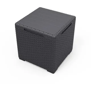 KETER Aufbewahrungsbox Beistelltisch 37x37x37cm - Schwarz