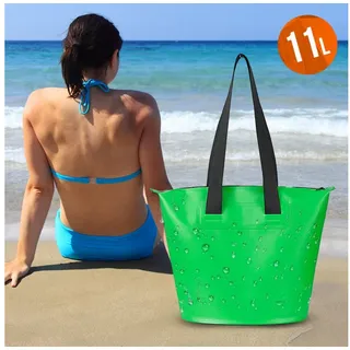 COFI Wasserfeste Strandtasche mit Reißverschluss  Perfekt für Sommer und Abenteuer Grün