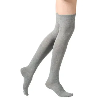 Yenita® Overknees in angenehmer Baumwollqualität grau|schwarz