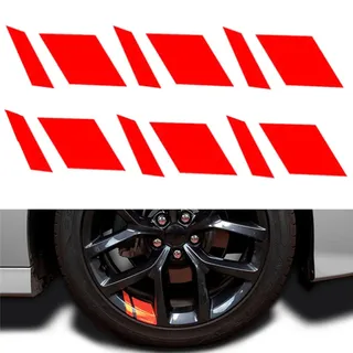 ABSJDFD 6pcs Auto Felgen Aufkleber,kompatibel mit Dodge Caliber Charger Challenger Durango,Rad reflektierende Aufkleber,4-Red