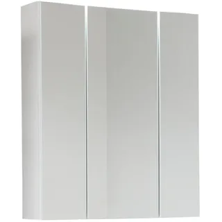 trendteam smart living - Monte - Spiegelschrank - Weiß - Zeitloser Spiegelschrank 3-türig 60 x 74 cm - Badschrank mit 9 Fächern und 6 verstellbaren Einlegeböden - Kratzfest