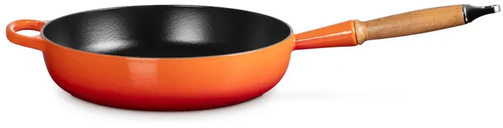 Le Creuset Sautepfanne mit Holzgriff 28 cm ofenrot