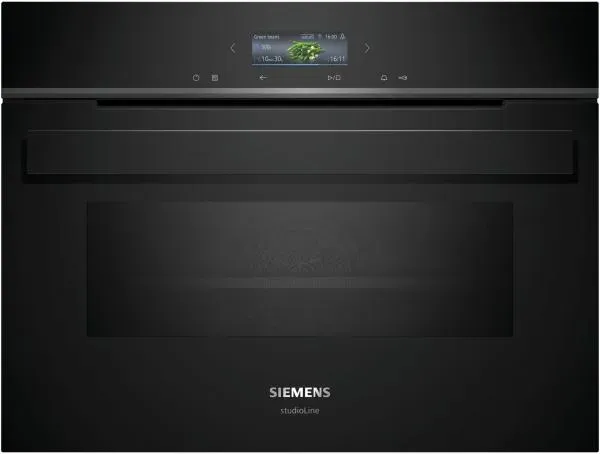 Siemens studioLine CM924G1B1 - iQ700 Backofen mit Mikrowelle mit 5 Jahre Garantie, Schwarz/Edelstahl, 60 x 45 cm