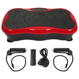 OHMG Fitness Vibrationsplatte, 200 W Fitness Vibrationsplatte, professionelle Vibrationsplattform mit LCD-Display, Widerstandsbänder, Fernbedienung, Bluetooth, Belastung 120 kg (Rot Schwarz)