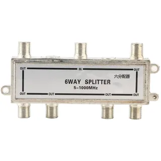 Tyenaza CATV-Splitter, 4,53 x 1,18 x 0,63 Zoll 6-Wege-5-1000-MHz-CATV-TV-Antennen-Koaxialsignal-Split-Koaxialkabel