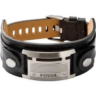 Fossil große schwarze ID-Manschette Armband Leder, JF84816040 Länge: 242mm, Breite ID: 29mm