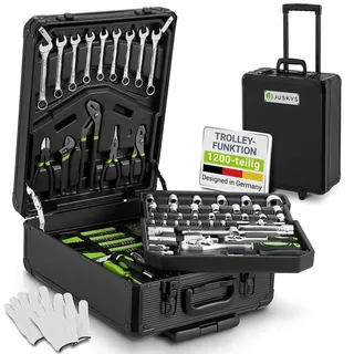 Juskys Werkzeugtrolley 1200-tlg. schwarz
