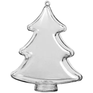 BESTOYARD Acrylkugeln Weihnachtsbaum Design Teilbar Befüllbar Weihnachtskugeln Dekokugel mit Aufhängeöse Weihnachten Deko 10cm 5 Stück (Transparent)