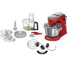 BOSCH Küchenmaschine "Serie 8 MUM9A66R00, Gratis Set VeggieLove Plus MUZ9VLP1", rot (kirschrot), B:22cm H:31,7cm T:39,5cm, Küchenmaschinen, Knethaken/Rühr-/Silikonbesen spülmaschinenfest, rot/silber, Küchenmaschine, Topseller
