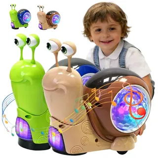 Donubiiu Disco Schnecke,2026 Neu Krabbelspielzeug Baby Tummy Time Toys, Interaktives Musikspielzeug mit Lichter und Musik Pädagogisches Spielzeug Baby Für Kleinkinder Tanzen Frühes Lernen (A,B,2PC)