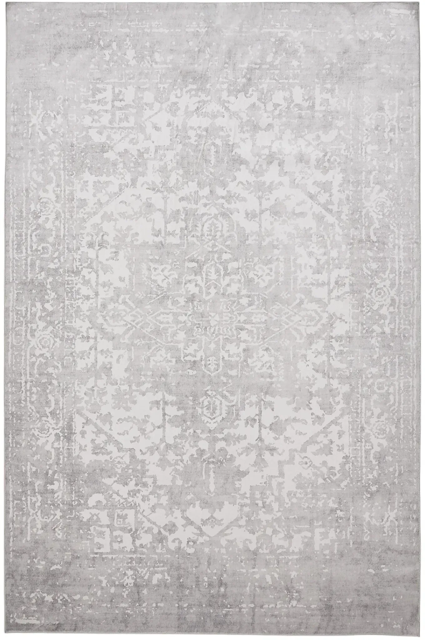 benuta Nest Waschbarer Teppich Miray Grau 120x170 cm - Vintage-Stil Teppich im Used-Look