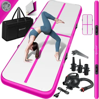 Kesser KESSER® Turnmatte Aufblasbar Airtrack Fitness-Matte Gymnastikmatte inkl. Tragetasche & elektr. Luftpumpe Yogamatte, Tumbling Matten, Trainingsmatte, Turn- & Fitness