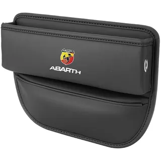 Obumi Autositz Lückenfüller Organizer, für Abarth 595 Abarth 500 Abarth 124 Spider Leder Sitz Aufbewahrungsbox Vordersitz Multifunktionale Innen Zubehör,B Black