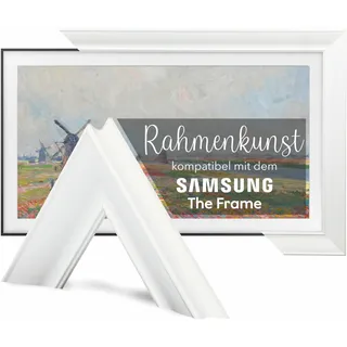 TV GUARD TV-Rahmen, TV-Rahmen kompatibel mit Samsung The Frame TV – Perfekte Passform, Keine Störungen, Art-Modus kompatibel (Modernes Weiß, 55 Zoll)