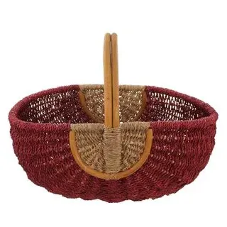 Frank-Flechtwaren Einkaufskorb 107431 rot/natur