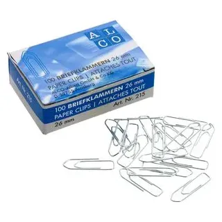 Alco Briefklammer Stahl verzinkt 26mm Metall glanzverz.100er
